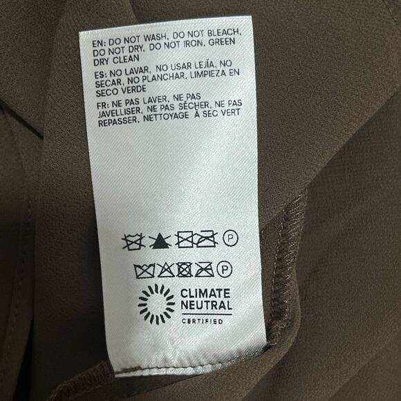 Reformation Morel Brown Anaiis Silk Dress High Neck Open Back Maxi Dress Size 4 - Picture 11 of 11